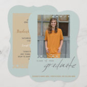 Simple Afstuderen Photo Party Kaart (Voorkant / Achterkant)