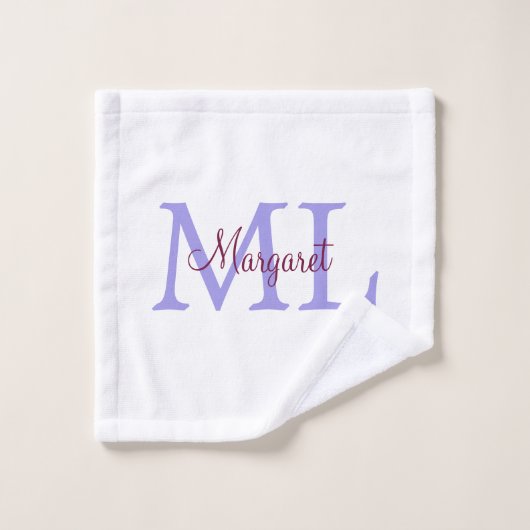 simple ajout de nom monogramme rose rouge jeton (Gant de toilette)