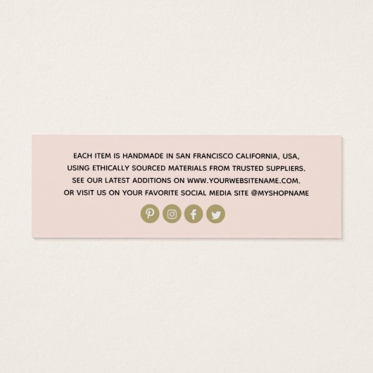 Simple Ajouter votre logo Bleu étiquette de prix (Dos)