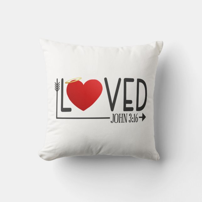 Simple amour Bible Verse Valentine | Coussin décor (Recto)