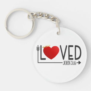 Simple amour Bible Verse Valentine   Porte-clé