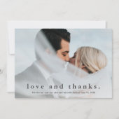 Simple Amour et Merci photo Mariage (Devant)