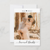 Simple Amour et Merci Script Heart Photo Mariage (Devant)