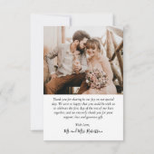 Simple Amour et Merci Script Heart Photo Mariage (Dos)
