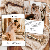 Simple Amour et Merci Script Heart Photo Mariage