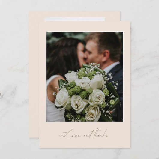 Simple amour Merci Mariage photo Merci (Devant / Derrière)