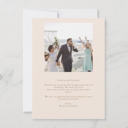 Simple amour Merci Mariage photo Merci (Dos)