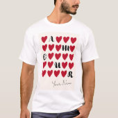 Simple Amour Moderne Valentine Couple T-shirt (Devant)