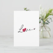 Simple Amour Saint Valentin Carte de remerciements (Debout devant)