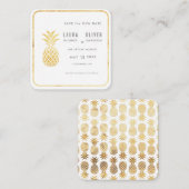 Simple ananas en or Enregistrer les cartes de date (Devant / Derrière)