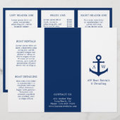 Simple Ancre nautique Marine Blue Trifold Brochure (Devant / Derrière)
