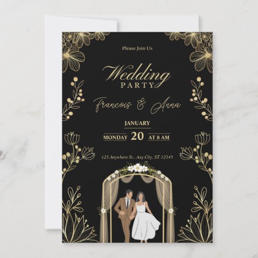 Simple and Affordable Rustic Wedding Invitations (Devant)