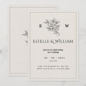 Simple and Affordable Rustic Wedding Invitations (Devant / Derrière)