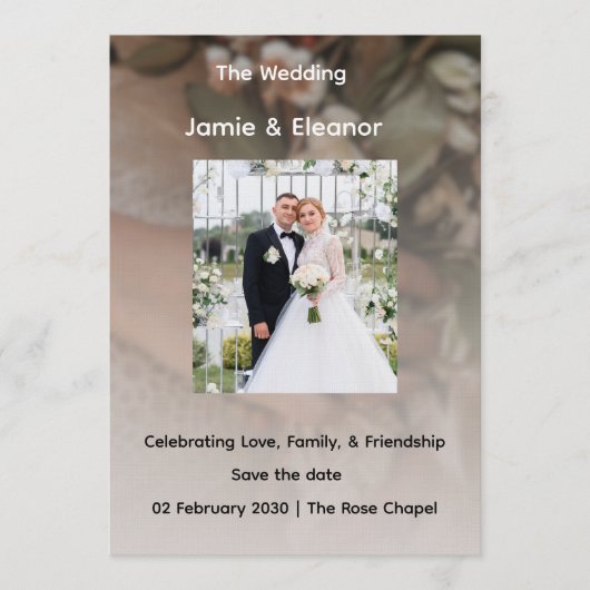 Simple and Class Weeding Invitation  (Devant)