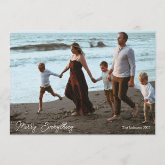 Simple and Elegant Family Photo Holiday Card Feestdagenkaart