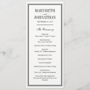 Simple and Elegant Wedding Ceremonony Program Programma