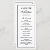 Simple and Elegant Wedding Ceremony Program Kaart (Voorkant / Achterkant)