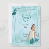 Simple and elegant wedding invitation in Sky Blue (Devant)
