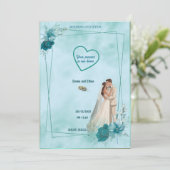 Simple and elegant wedding invitation in Sky Blue (Debout devant)