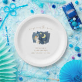 Simple Angel Moon Star Baby shower Papieren Bordje (Feest)