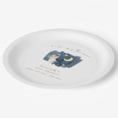 Simple Angel Moon Star Baby shower Papieren Bordje (Gekanteld)