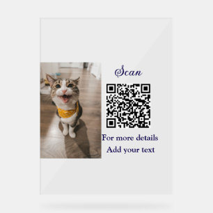 Simple animal name details QR code add text photo