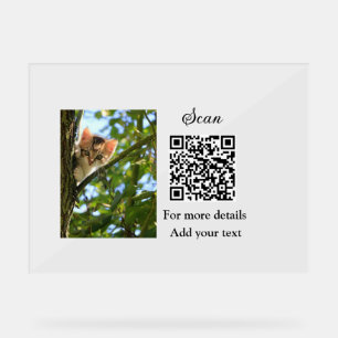 Simple animal name details QR code add text photo