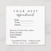 Simple Appointment Reminder Kaart – Aangepaste bed Afsprakenkaartje (Achterkant)