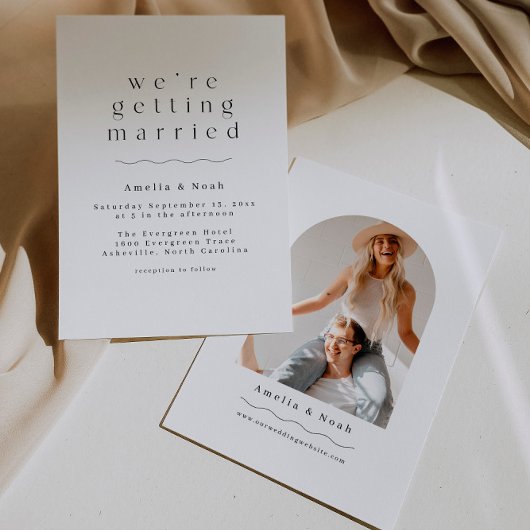 Simple Arc Photo Boho Faire-part de mariage