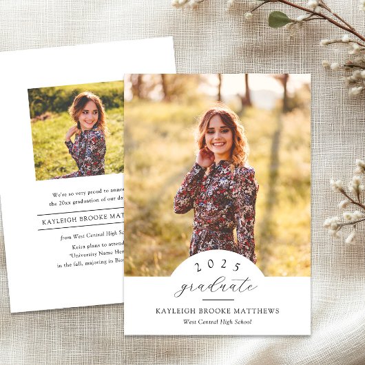 Simple Arché Année 2 Faire-part de graduation phot