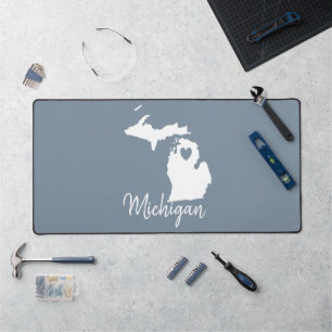 Simple Ardoise Bleu Michigan Home State Map