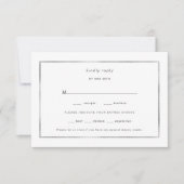 Simple Argent Frame mariage rsvp (Devant)