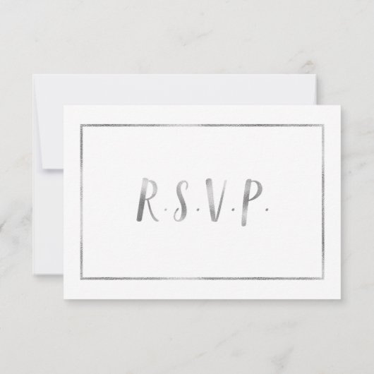 Simple Argent Frame mariage rsvp (Dos)
