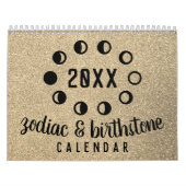 Simple Astrology Zodiac Glitter Birthstone Chart Kalender (Hoes)