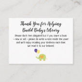 Simple avec Elephant Book Request Insert Cartes (Dos)