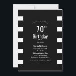Simple B/W 70th Birthday Party Invitation<br><div class="desc">Invitation à la fête du 70e anniversaire. Noir et Blanc. Nongender.</div>