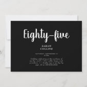 Simple B/W 85th Birthday Party Invitation (Devant)