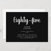 Simple B/W 85th Birthday Party Invitation (Devant / Derrière)