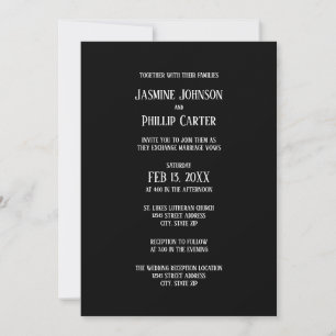 Simple B&W Design - Invitation Mariage/Réception