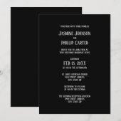 Simple B&W Design - Invitation Mariage/Réception (Devant / Derrière)