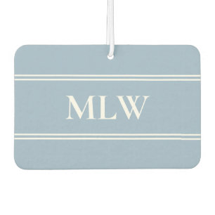 Simple Baby Blue en White Monogram Luchtverfrisser