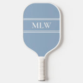 Simple Baby Blue en White Monogramed  Pickleball Paddle (Voorkant)