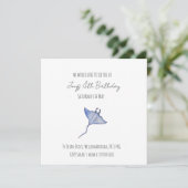 Simple Baby Boy Ocean Birthday Manta Ray Kaart (Staand voorkant)