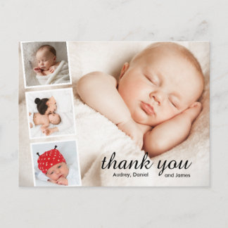 Simple baby shower thank you cards briefkaart