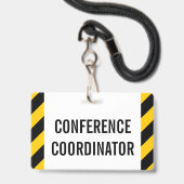 Simple badge "COORDINATEUR DE CONFÉRENCE" (Arrière avec lanière)