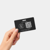 Simple Badge d'Affaires Noir Scannable (Manuel / portable)