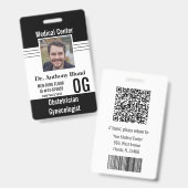 Simple Badge de gynécologue obstétricien (Avant & arrière)
