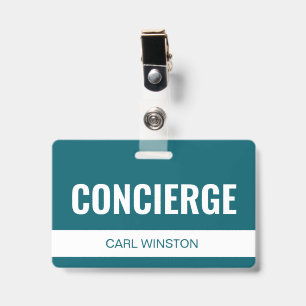 Simple badge d'employé de concierge d'hôtel person