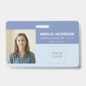 Simple badge d'identification de photo d'employé b (Avant)