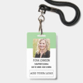 Simple badge d'identification d'employé avec code- (Avant avec lanière)